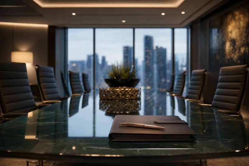 Boardroom representing consulting and advisory businesses