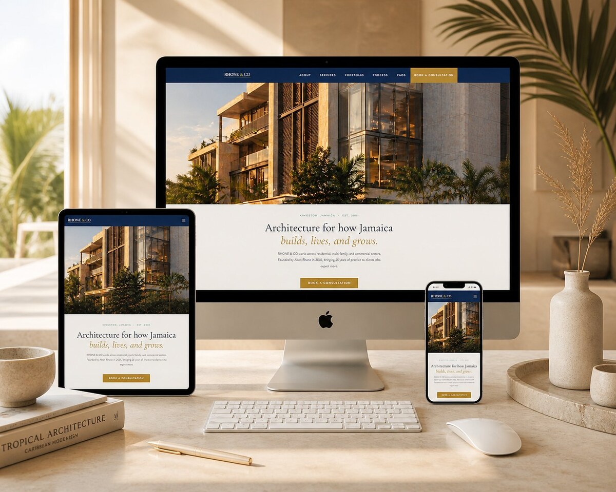 Screenshot of the Rhone and Company website