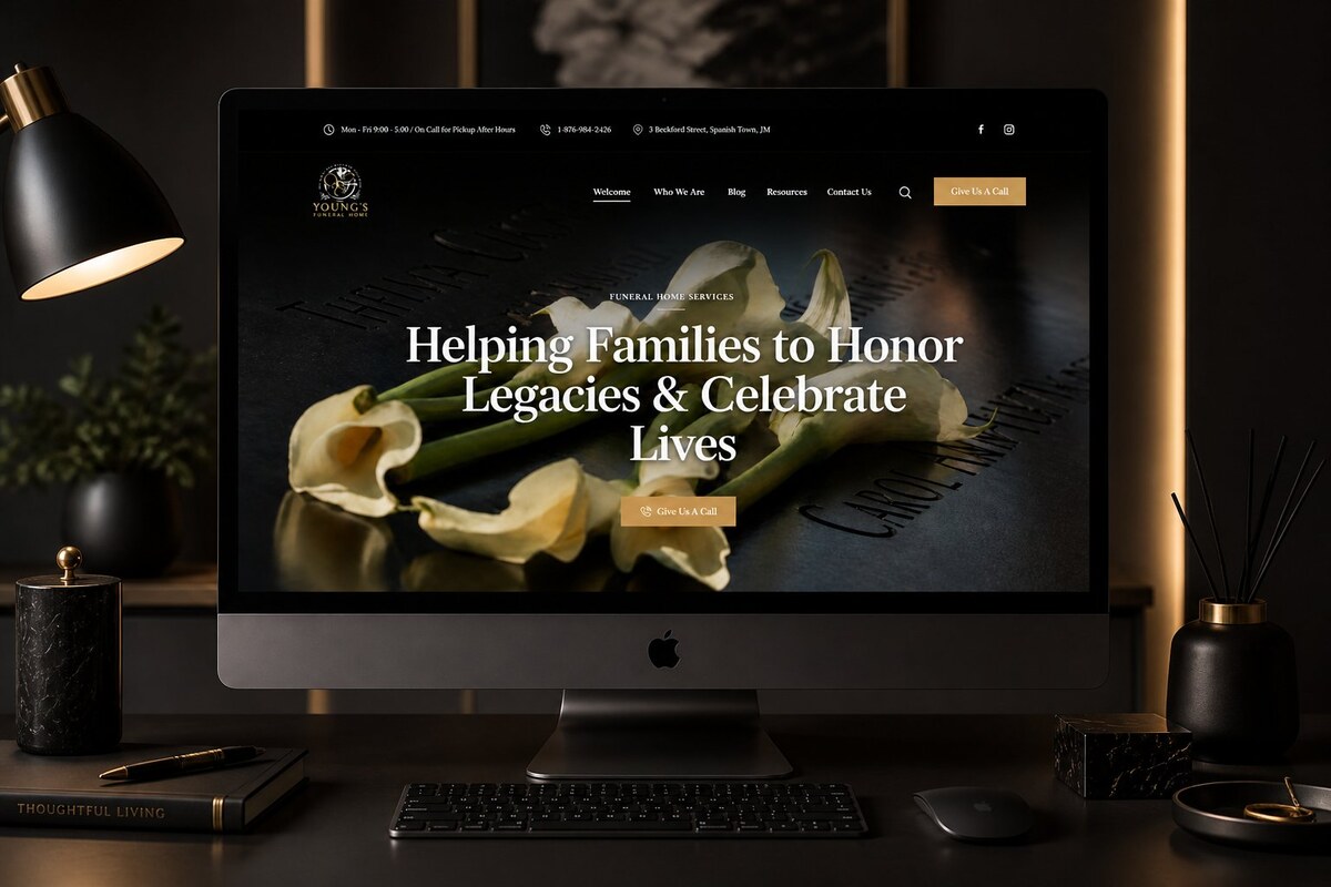 Screenshot of the Young's Funeral Home website